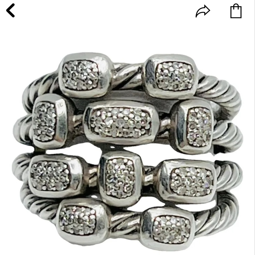 David Yurman Sterling Confetti Ring. Stacked Ring